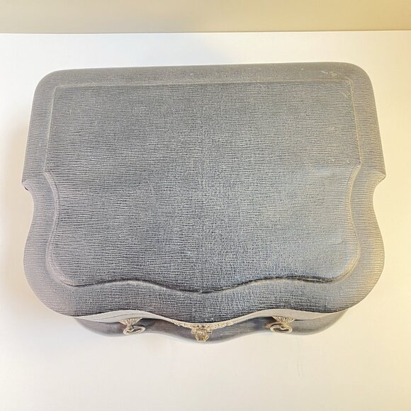 Antique Victorian Era Vanity Ebony and Silver Dresser In Leather Box - Picture 3 of 16